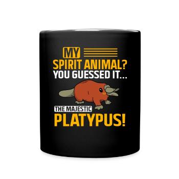 Platypus Schnabeltier - Tasse einfarbig - Schwarz - Vorne