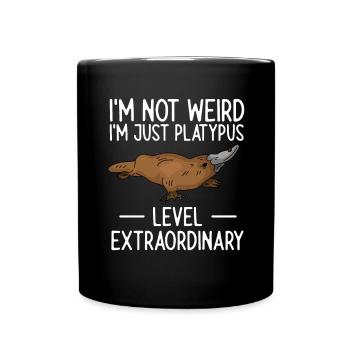 Platypus Schnabeltier - Tasse einfarbig - Schwarz - Vorne