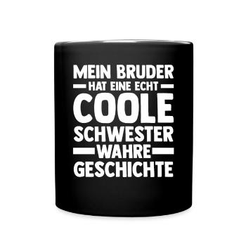Familie Schwester - Tasse einfarbig - Schwarz - Vorne