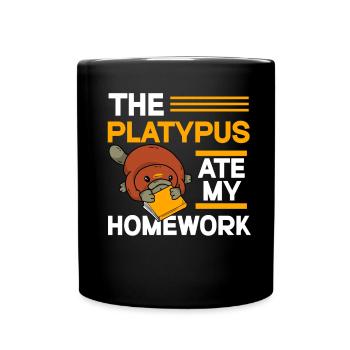 Platypus Schnabeltier - Tasse einfarbig - Schwarz - Vorne