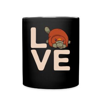 Platypus Schnabeltier - Tasse einfarbig - Schwarz - Vorne