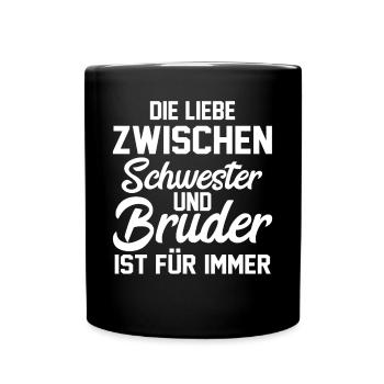 Familie Geschwister Bruder Schwester - Tasse einfarbig - Schwarz - Vorne