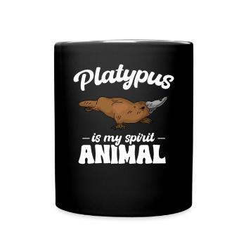 Platypus Schnabeltier - Tasse einfarbig - Schwarz - Vorne