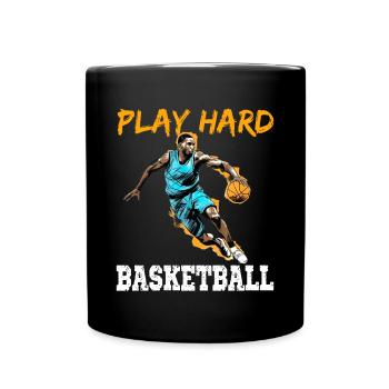 Play Hard Basketball - Tasse einfarbig - Schwarz - Vorne