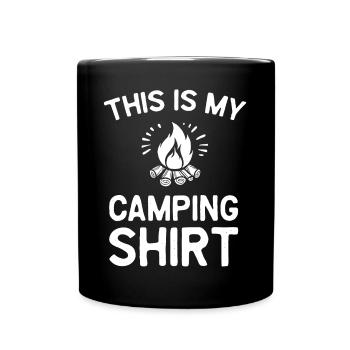 Ceci est ma chemise de camping - Mug uni - noir - Devant