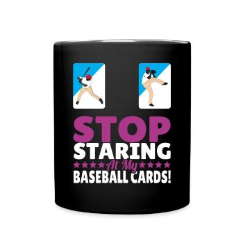 Trader Collector Funny Arrête de regarder ma balle de baseball - Mug uni - noir - Devant