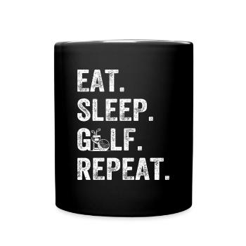 Manger dormir Golfer Répéter - Joueur de golf - Mug uni - noir - Devant