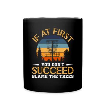 Disc Golfer hit Trees and Curse - Full Colour Mug - black - Front