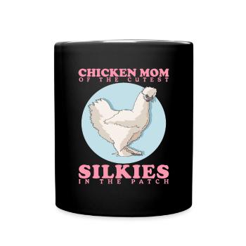 Silk Chicken Mom Silkie Chicken Silk Chickens Cadeau - Mug uni - noir - Devant