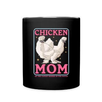 Silk Chicken Mom Silk Chickens Silkie Chicken Cadeau - Mug uni - noir - Devant