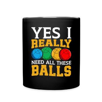 Funny Bocce Game - Full Colour Mug - black - Front