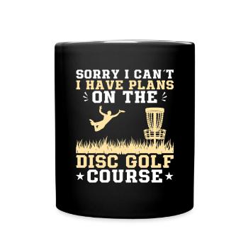 Disc Golfer hit Trees and Curse - Full Colour Mug - black - Front