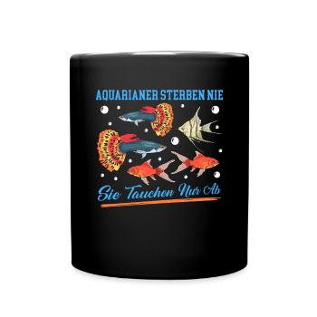 Aquaristik Aquarium Aquarianer Zierfisch Geschenk - Tasse einfarbig - Schwarz - Vorne