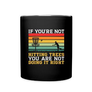Disc Golfer hit Trees and Curse - Full Colour Mug - black - Front