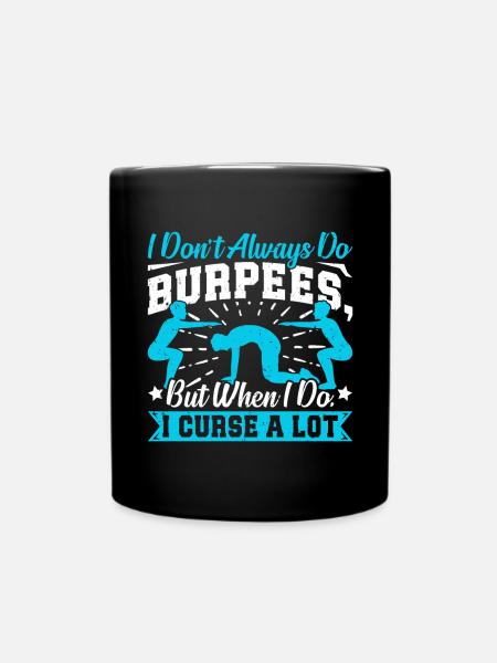 Burpees Exercises Workout - Full Colour Mug - black