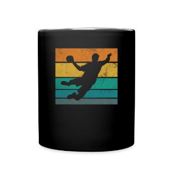 Handball Retro Handballteam Vintage Ballsport - Tasse einfarbig - Schwarz - Vorne