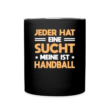 Handball Sucher Handballer Handspieler Geschenk - Tasse einfarbig - Schwarz - Vorne
