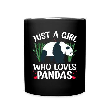 Funny Panda Novelty Design For Girls Women Kids - Full Colour Mug - black - Front