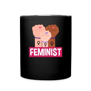 Feminismus Feministin - Tasse einfarbig - Schwarz - Vorne