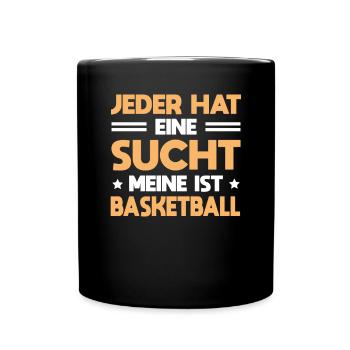 Sucht Basketball - Tasse einfarbig - Schwarz - Vorne