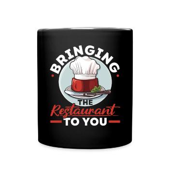 Service traiteur Restauration Chef serveur - Mug uni - noir - Devant