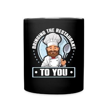 Service traiteur Restauration Chef serveur - Mug uni - noir - Devant