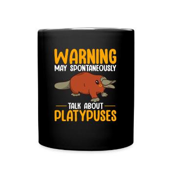 Platypus Schnabeltier - Tasse einfarbig - Schwarz - Vorne
