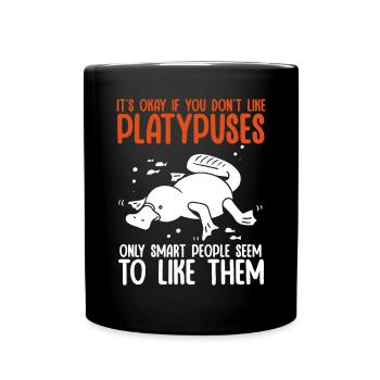 Platypus Schnabeltier - Tasse einfarbig - Schwarz - Vorne