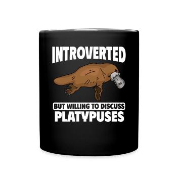 Platypus Schnabeltier - Tasse einfarbig - Schwarz - Vorne