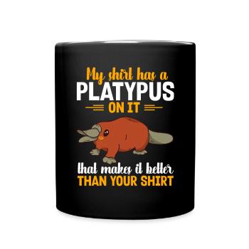 Platypus Schnabeltier - Tasse einfarbig - Schwarz - Vorne