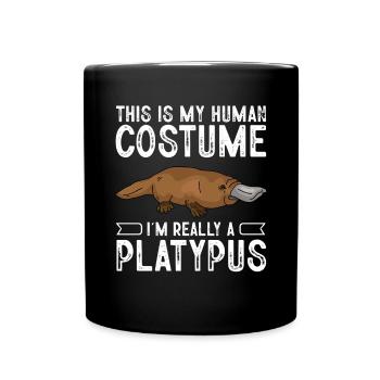 Platypus Schnabeltier - Tasse einfarbig - Schwarz - Vorne