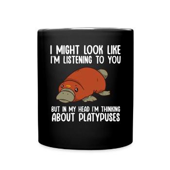 Platypus Schnabeltier - Tasse einfarbig - Schwarz - Vorne