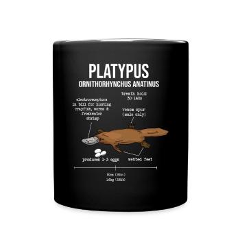 Platypus Schnabeltier - Tasse einfarbig - Schwarz - Vorne