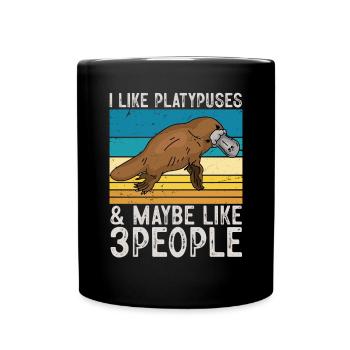 Platypus Schnabeltier - Tasse einfarbig - Schwarz - Vorne