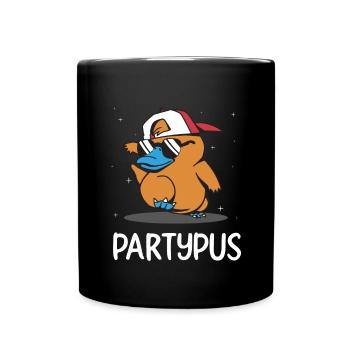 Platypus Schnabeltier - Tasse einfarbig - Schwarz - Vorne