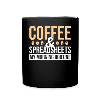 Buchhalter-tabellenkaffee - Tasse einfarbig - Schwarz - Vorne