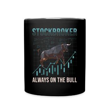Courtier en valeurs mobilières, négociant, investisseur, bourse - Mug uni - noir - Devant