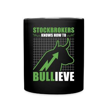 Courtier en valeurs mobilières Bullieve Financial jeu de mots - Mug uni - noir - Devant