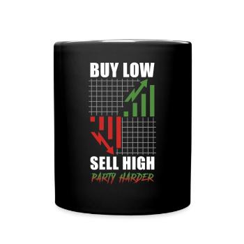 Global Stock Trading - Buy Low, High - Full Colour Mug - black - Front