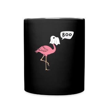 Halloween Boo Flamingo Trick or Treat - Tasse einfarbig - Schwarz - Vorne