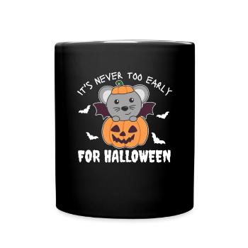 Souris il n’est jamais trop tôt pour la citrouille d’Halloween - Mug uni - noir - Devant