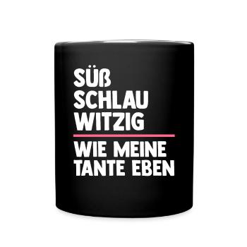 Patentante Neffe Nichte Tante - Tasse einfarbig - Schwarz - Vorne