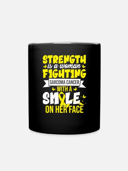 La force est une femme qui lutte contre le cancer du sarcome - Mug uni - noir
