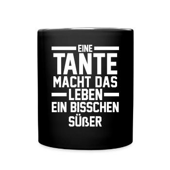 Patentante Tante - Tasse einfarbig - Schwarz - Vorne