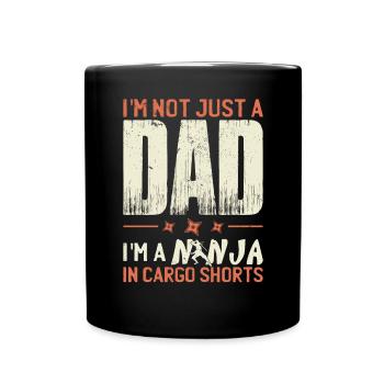 Papa Vatertag Ninja Witz Papa Witze Lustig - Tasse einfarbig - Schwarz - Vorne