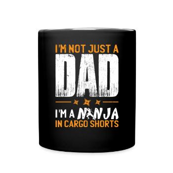 Funny Ninja Dad Fathers Day Pops - Full Colour Mug - black - Front