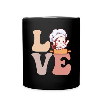 Bread baker Baking bread - Full Colour Mug - black - Front