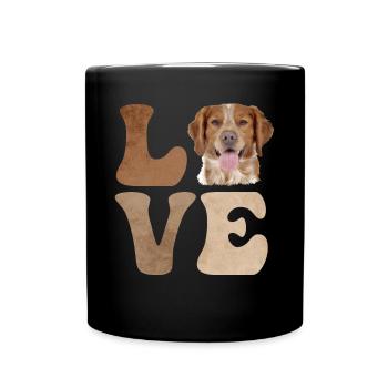 Chien épagneul de Bretagne - Mug uni - noir - Devant
