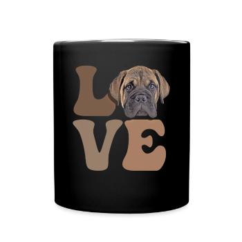 Bullmastiff Hund - Tasse einfarbig - Schwarz - Vorne