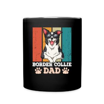 Border Collie Dad - Tasse einfarbig - Schwarz - Vorne